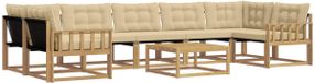 vidaXL Ensemble de canapé d'extérieur 8 pièces Blanc et Beige