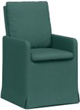 vidaXL Eetstoelen - 2 stuks - Stof - Donkergroen - 57 x 67 x 98 cm
