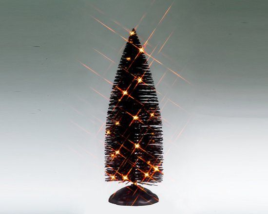 Lemax Spooky Town - Black Bristle Tree Orange Lights