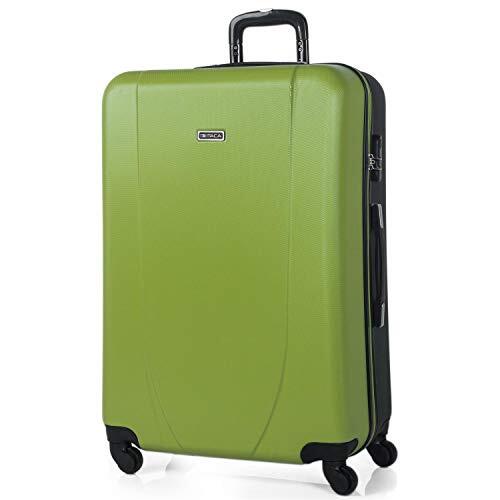 ITACA - Lichtgewicht Koffer Groot - ABS Hard Shell Reiskoffer Groot Reiskoffer - Lichtgewicht Suitcase Big met TSA-Cijferslot - Rigid Large Reis Koffer 4 Wielen Lichtgewicht en Re, Pistachet-antraciet