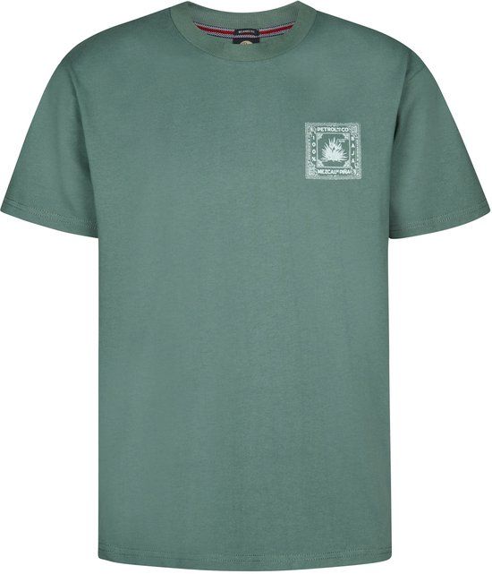Petrol Industries Heren T-shirt met rugprint Calor - Groen - Maat M