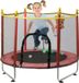 Trampoline pour enfants 140 cm avec filet de sécurité et anneau de basket-ball, rouge