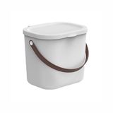 Rotho Babydesign YUMA Mini Luieremmer - Luieremmer gemaakt van gerecycled plastic, hygiënisch – met deksel en draaggreep, wit, 6 liter
