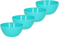 Plasticforte Schaaltjes - 4x - kunststof - kommetjes - dessert/ontbijt - D14 x H6 cm - blauw