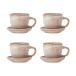Bloomingville Brenta tasse et soucoupe lot de 4 Rose