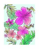 Komar Muurafbeelding van Komar | Ariel Flowers | Kinderkamer, Babykamer, Decoratie, Disney Zeemeermin, Meisjeskamer, Kunstdruk | Afmetingen 40 x 50 cm (breedte x hoogte) | zonder lijst | WB010-40x50