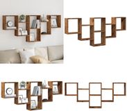 vidaXL - Wandschap - 159x18x66 cm - bewerkt hout - oud houtkleurig