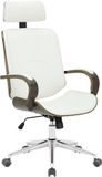 CLP Dayton Bureaustoel - Ergonomisch - Kunstleer - wit/grijs
