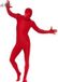 Smiffy Second Skin Suit Rood - Zalm M