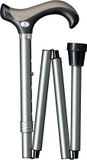 Gastrock Opvouwbare wandelstok - Grijs - Mat - Met clip - Verstelbaar - Lengte 85 - 95 cm - Aluminium - Zacht Derby handvat