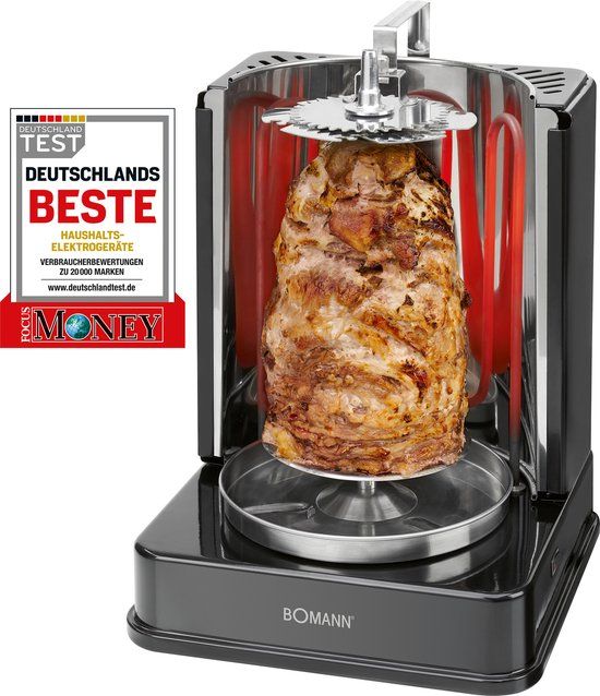Bomann DVG 3006 CB - Kebabgrill / Shoarmagrill - Zwart