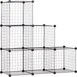 Homcom kubusrek - metaal - 109L x 37B x 109H cm - zwart