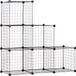 Homcom kubusrek - metaal - 109L x 37B x 109H cm - zwart