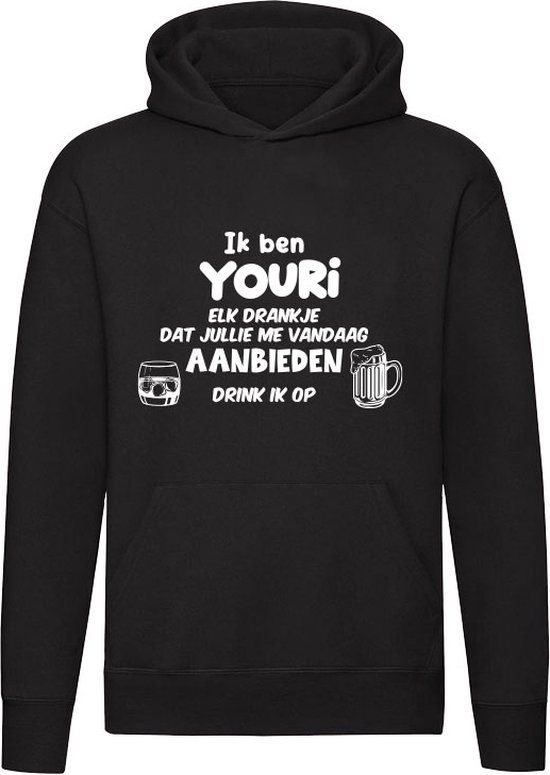 Ik ben Youri - Grappige Unisex Hoodie - Zwart - Katoen - Cadeau