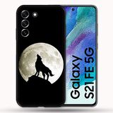 Beschermhoes Samsung Galaxy S21 FE / S21FE Animal Wolf, zwart Beschermhoes