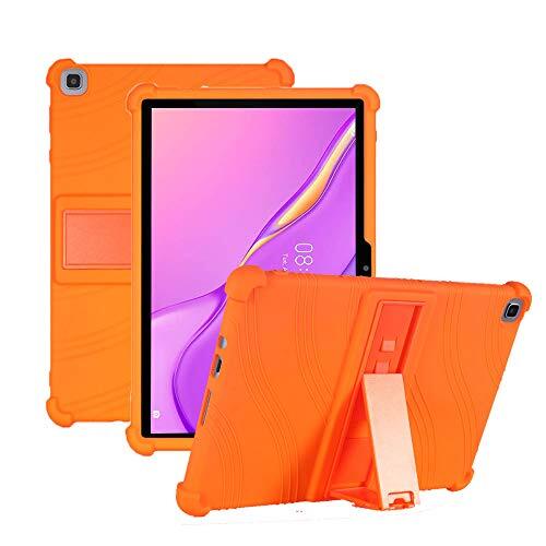 YHFZR Koffer voor Samsung Galaxy Tab A8 2021, Zacht Kindvriendelijk Lichtgewicht Ingebouwde Standaard Beschermhoes voor Samsung Galaxy Tab A8 2021 10.4 Inch, Oranje