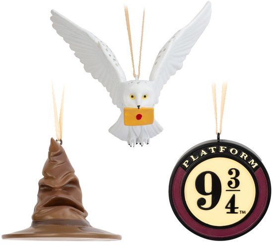 Grupo Erik Harry Potter - Set van 3 Kerstballen (Sorting Hat, Platform 9 3/4, Hedwig) - Multicolours