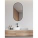 Wiesbaden Nomi Miroir avec Cadre - Ovale avec LED - Dimmable et Chauffage Miroir - 50x100cm - Noir Mat