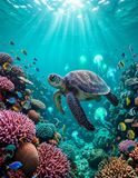 3D Deep Ocean Coloring Book for Adults
