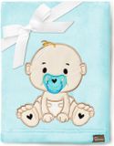 Be Mammy Babydeken - Dekbed - Kinderdeken - Wiegdeken - Dekentje Baby - 76 x 102 cm - Poeder blauw - jongen