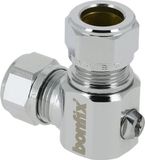 Bonfix Kogel (hoek) stopkraan - verchroomd Schroevendraaier bediening - haaks 15 x 15 - 2 x knel