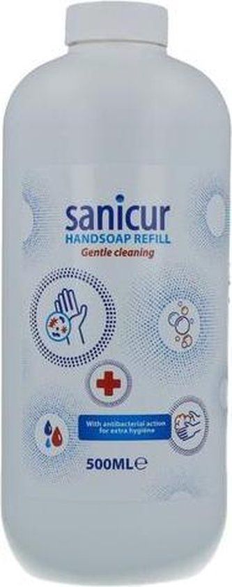 Sanicur Antibacteriële Handzeep Navulling - 500ml - Met Pomp