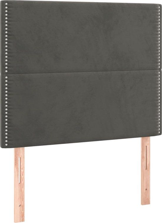 vidaXL Hoofdbord Donkergrijs Fluweel 90x5x118/128 cm