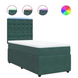 VidaXL Boxspringbed met matras, donkergroen, 180x200 cm, fluweel
