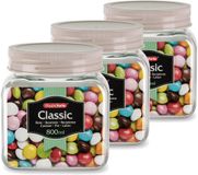 Plasticforte Keuken Voedsel Voorraadpot - Set van 10 stuks - Taupe - 800 ml