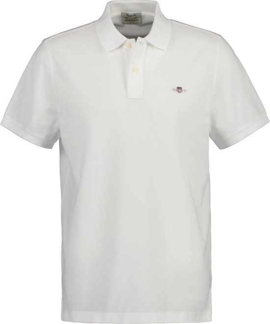 GANT Shield Piqué Poloshirt - Wit - Heren - Maat M