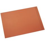 Läufer La Linea 39109 Bureauonderlegger, 45 x 65 cm, natuurlijk nerf, rundleer, terracotta, handgemaakt, echt leer, bureaumat