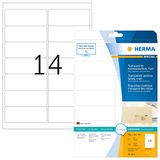 HERMA 8671 weerbest adreslabels A4 transparant, set van 32