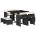 vidaXL 9-delige Tuinset Poly Rattan Zwart