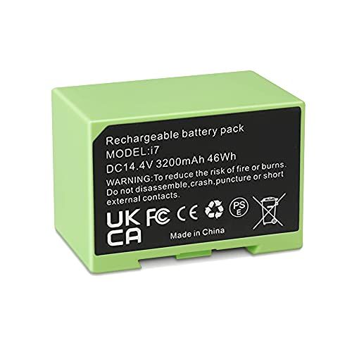 SLODA i7 i3 i4 vervangende batterij voor iRobot Roomba e en i Series i7 i7+ i3 i3+ i4 i4+ 4624864 ABL-D1 Stofzuiger [3200mAh 14,4V]