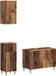 vidaXL - 3-delig - badkamerkast - set - ALKMAAR - Oud - hout - Bewerkt - hout