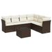 vidaXL Loungeset met kussens, polyrotan, bruin