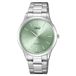 Q&Q C10A-018PY - Montre - Analogique - Femme - Bracelet en acier - Rond - Métal - Chiffres - Argenté - Vert clair