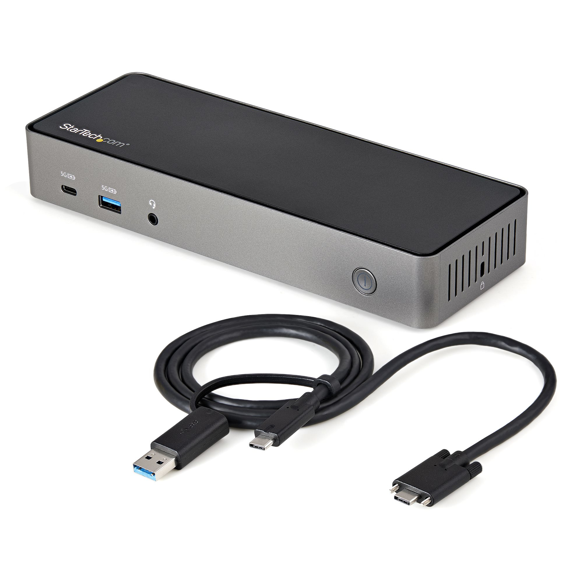 StarTech.com USB-C &amp; USB-A Dock - Hybride Universeel Triple Monitor Laptop Docking Station DisplayPort &amp; HDMI 4K 60Hz - 85W Power Delivery, 6x USB Hub, GbE, Audio - USB 3.1 Gen 2 10Gbps