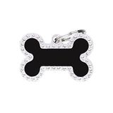 MyFamily Hond Medaille Zwart Bot Zwart Schot, Hondenschotel, Geëmailleerd Metaal, Glam Collectie, 38x24 mm