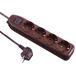 Electraline 62062, stekkerdoos 4-voudig met schakelaar, kabel 1,5 m/meervoudige stekkerdoos/tafelcontactdoos, donker hout, bruin