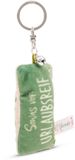 NICI Sleutelhanger mini pluche kussen "Sowas von Urlaubreif" 8cm met bel