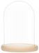 Merkloos Icecat 20 cm Glass Cloche - Decorative Display Case - Natural Wood Base - Dust Protection - Clear Glass - Personalization Possible