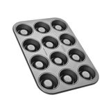 Zenker 7423 Rum Baba-vorm, mini savarinvorm, taartvorm, staal, zwart, 38,5 x 26,5 x 3 cm, 15,16 x 10,43 x 1,18 inch