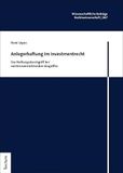 Anlegerhaftung Tectum Verlag Anlegerhaftung im Investmentrecht Hardcover