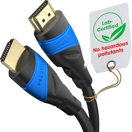 KabelDirekt – HDMI Kabel 4K – 4 m – A.I.S Afscherming, ontworpen in Duitsland (voor alle HDMI apparaten zoals PS5/Xbox/Switch – 4K@60Hz, High Speed HDMI kabel met Ethernet, zwart)