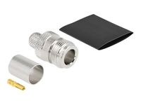 Delock N jack for crimping LMR 400 with matching shrink tube (5x)