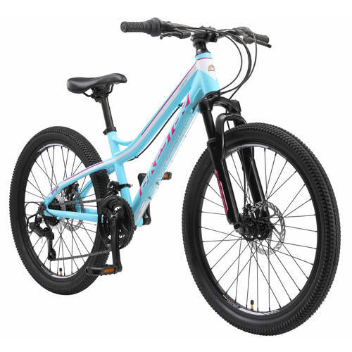 bikestar hardtail MTB kinderfiets 24 inch turquoise /wit, 21 speed