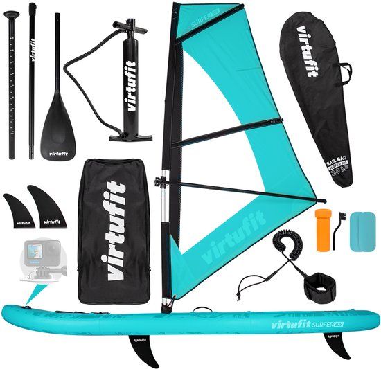 Virtufit Supboard Surfer 305 - Turquoise - With Wind Sail and Accessories