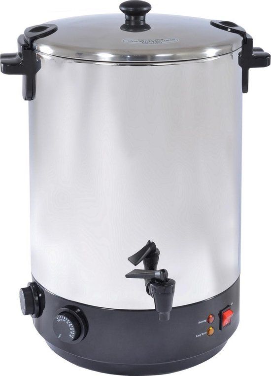 Kitchen Chef RVS elektrische sterilisator met kraan en timer 28l 2500w