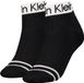 Calvin Klein Quarter Logo Welt (2-pack) - dames hoge enkelsokken - zwart dessin